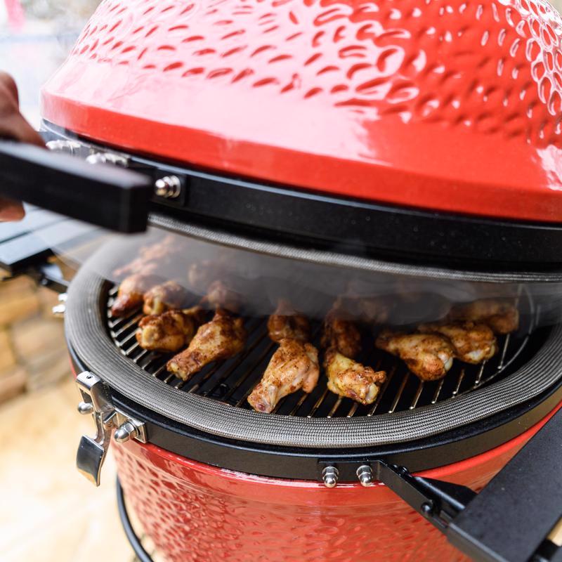 Kamado Joe KJ23RHC Classic Joe II Kamado Grill and Smoker, Red, 18 inch