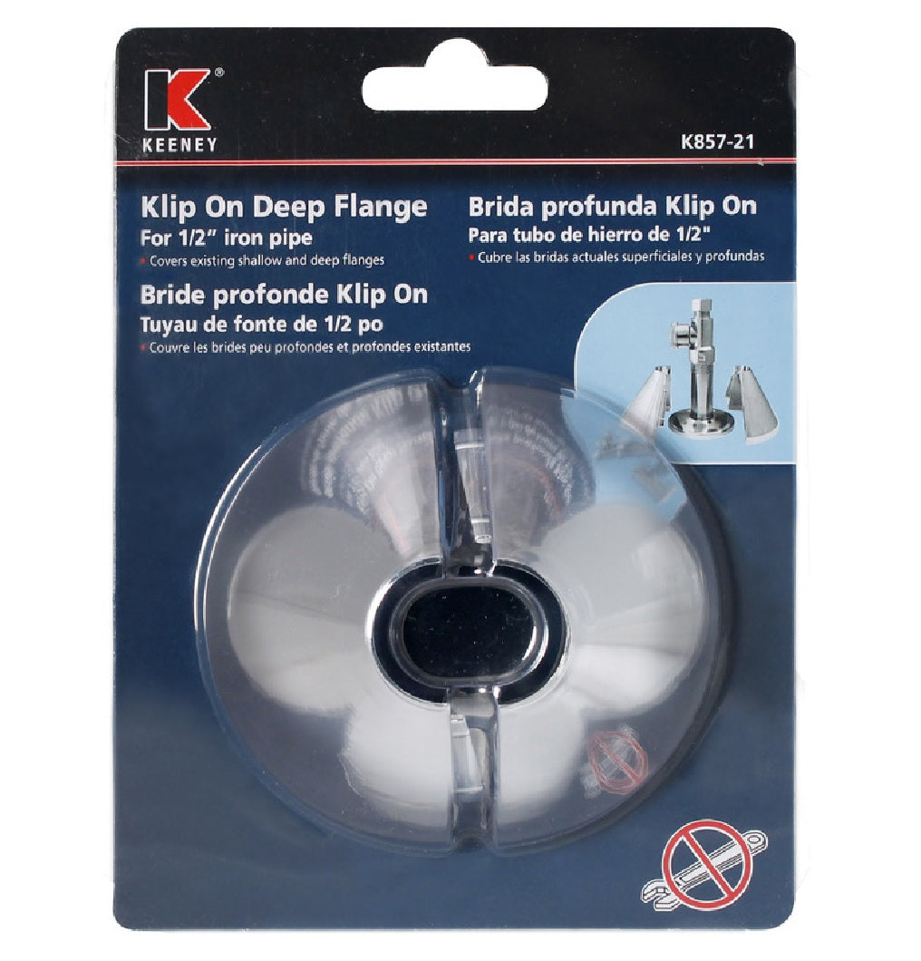 Keeney K857-21 Klip-On Deep Flange, Plastic, Chrome