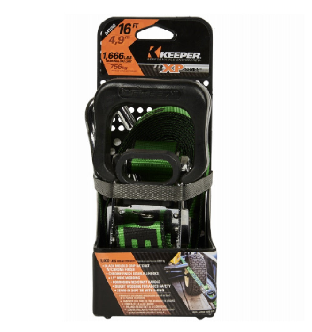 Keeper A47202 Ratchet Tie-Down, Green, 16 Feet