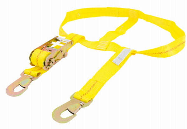 Keeper 04511 Over the Wheel Tie-Down with Flat Snap Hooks, Yellow, 6.50' x 2"