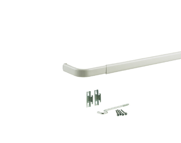 Kenney KN512 Heavy-Duty Single Curtain Rod, White, 48" - 86"