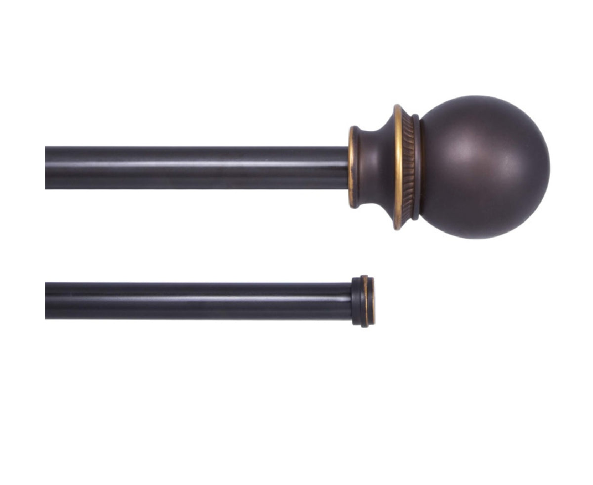 Kenney KN75217 Double Curtain Rod, Oil Rubbed Bronze, 66 In - 120 In