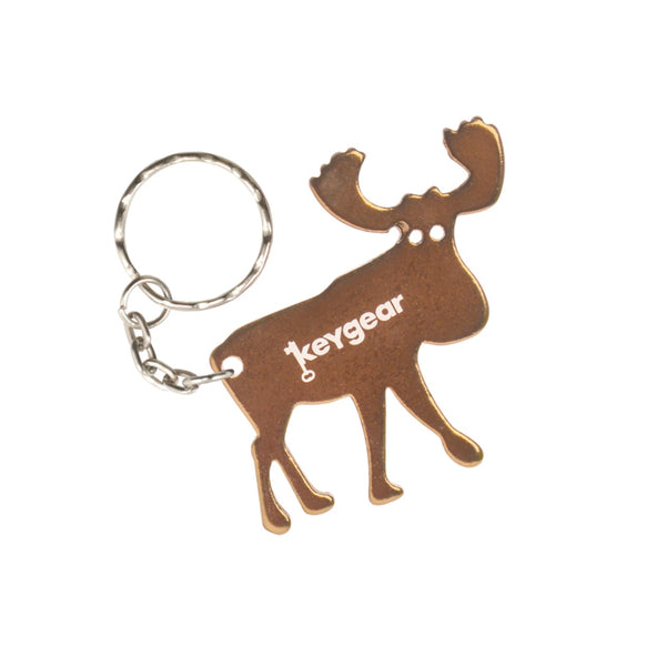 KeyGear 50-KEY0026-05 Moose Bottle Opener Key Chain, Brown