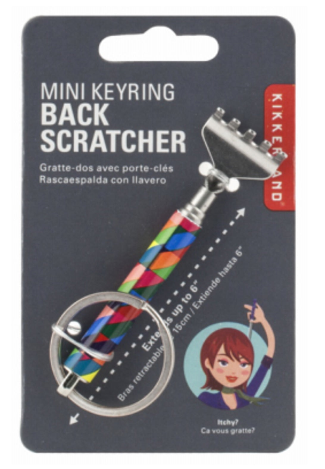 Kikkerland BS005 Mini Back Scratcher Keychain