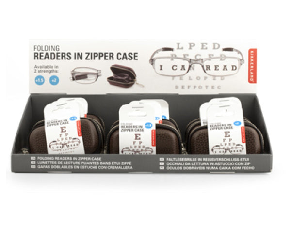 Kikkerland MG75 Folding Readers in Zipper Case