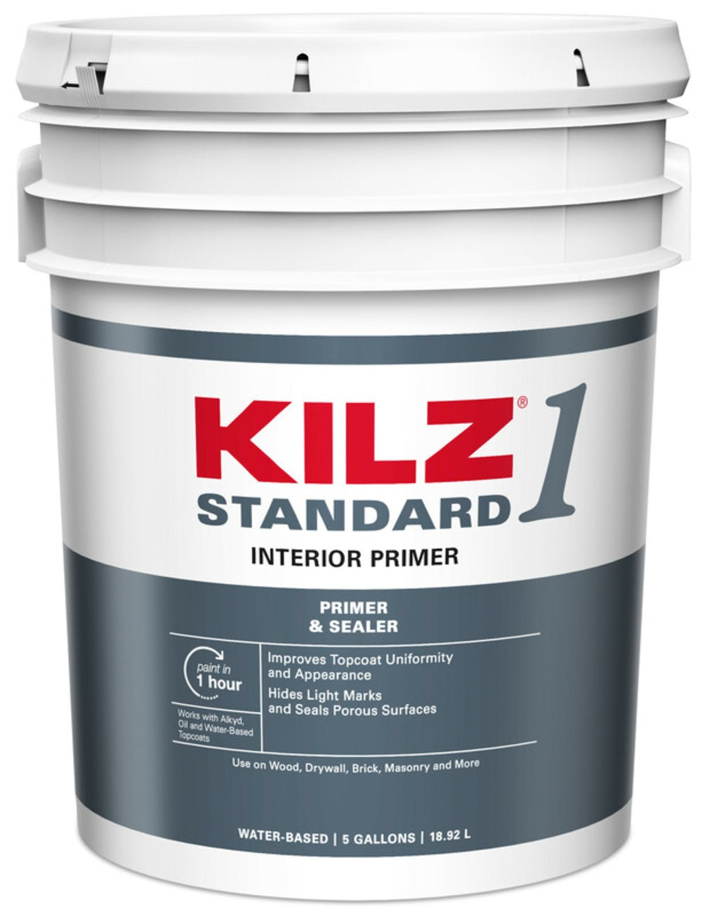 Kilz L201105 Standard Interior Water Based Primer, 5 Gallon