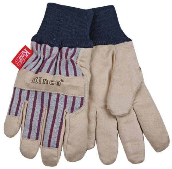 Kinco 1927KW-Y Protective Gloves with Knit Wrist, Tan, Leather