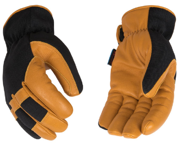 Kinco 3102HKP-M Goatskin and Synthetic Hybrid Gloves, Brown