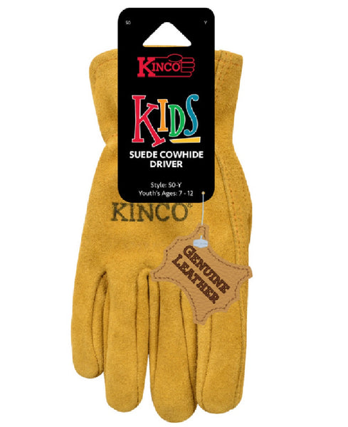 Kinco 50-KM Golden Full Suede Cowhide Glove, Gold