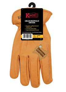 Kinco 81-L Grain Buffalo Driver Gloves, Large