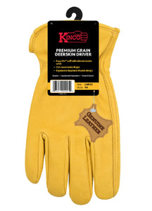 Kinco 90-L Grain Deerskin Leather Work & Ranch Gloves, Large
