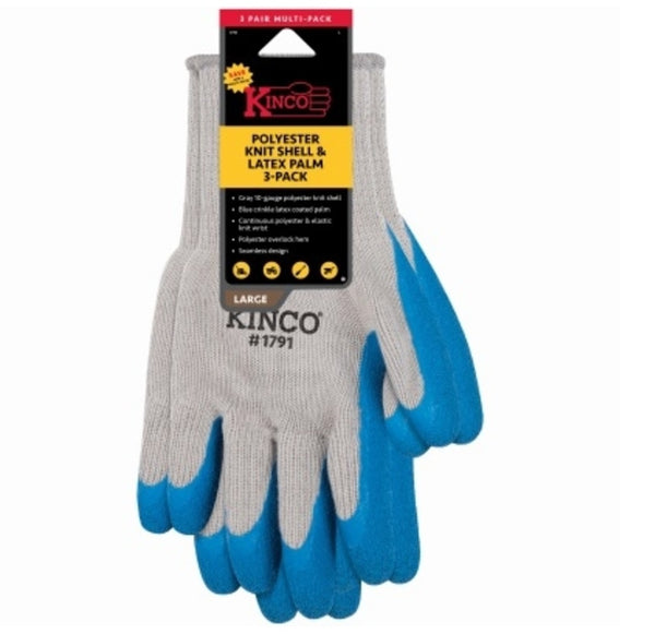 Kinco 1791-3PK-L Polyester Glove, Large