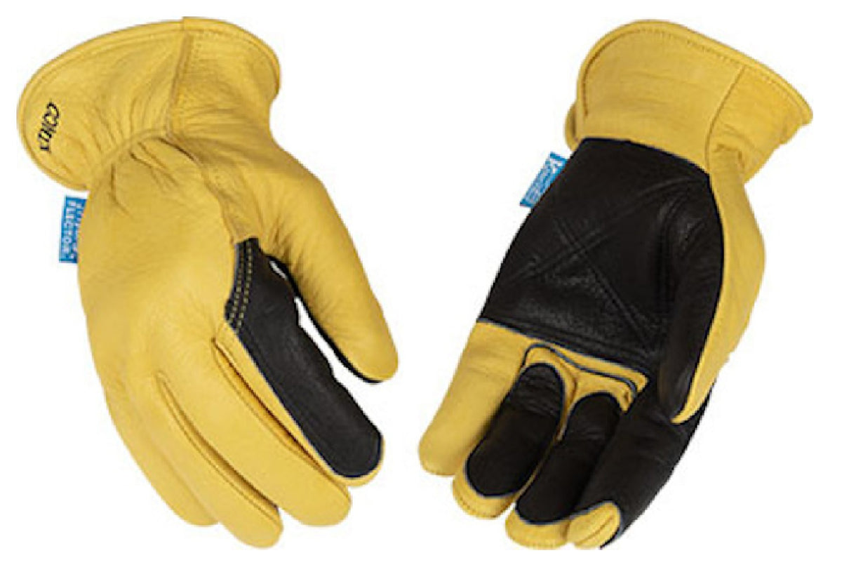 Kinco 387P-XL Buffalo Leather Elastic Work Gloves, X-Large