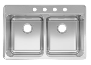 Kindred CDLA3322-8-4CBN Kitchen Sink, Stainless Steel