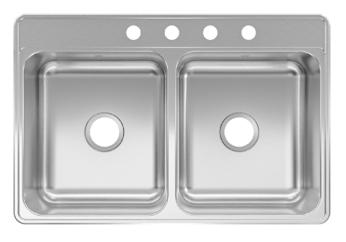 Kindred CDLA3322-7-4N Double Kitchen Sink, Stainless Steel
