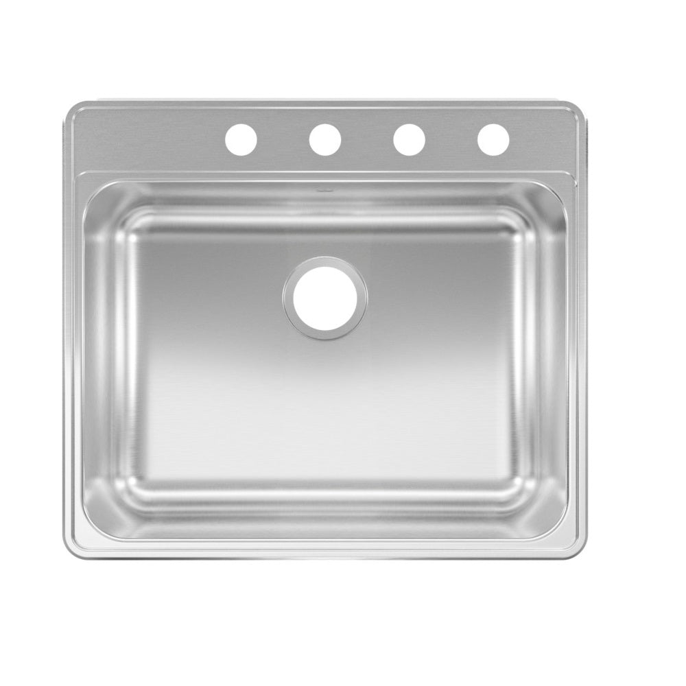 Kindred CSLA2522-8-4CBN Single Bowl Kitchen Sink, Stainless Steel