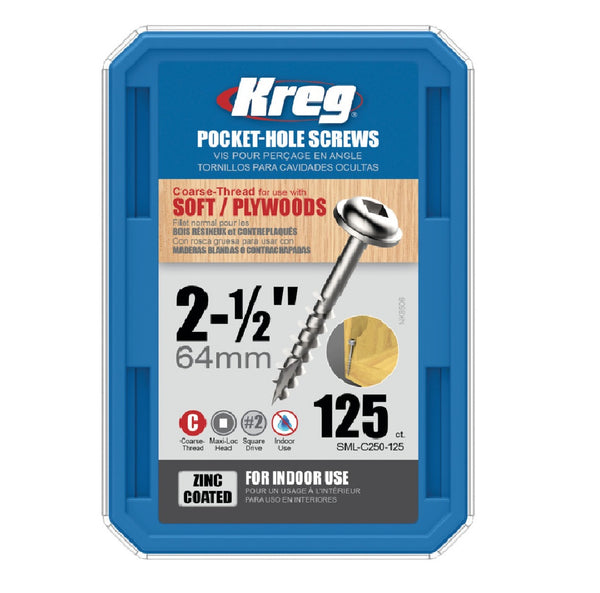Kreg SML-C250-125 HD Pocket-Hole Screws, 125 count
