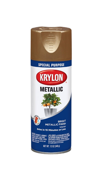 Krylon K01708A77 Metallic Spray Paint, 12 Oz