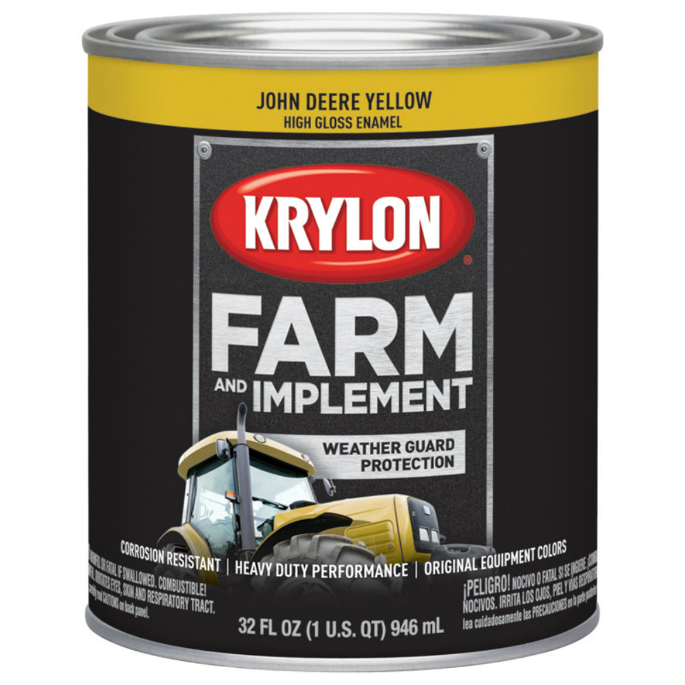 Krylon K02025000 Farm & Implement Paint, J D Yellow, 1 Quart