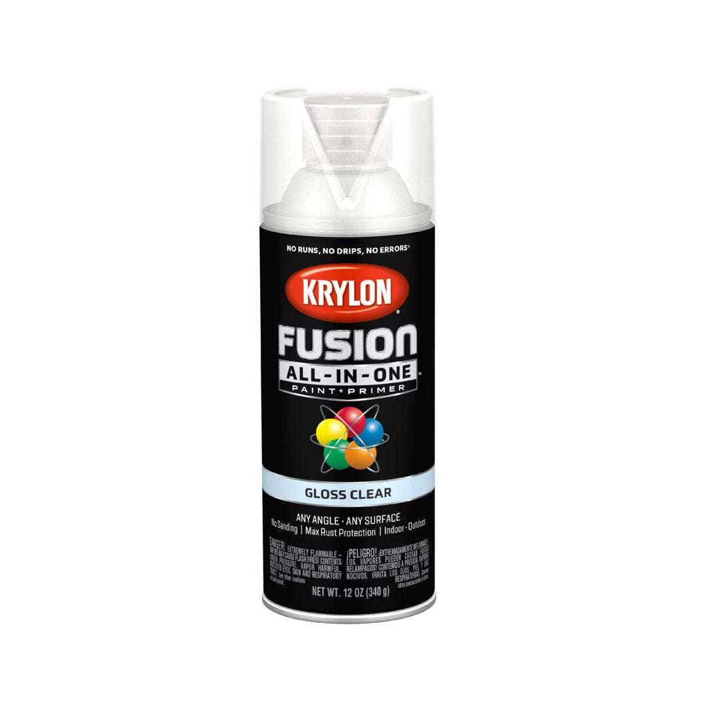 Krylon K02705007 Fusion All In One Paint Primer Spray Paint Clear 12 Krylon k02705007 fusion all in one paint primer spray paint clear 12