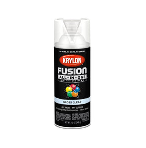 Krylon K02705007 Fusion All-In-One Paint+Primer Spray Paint, Clear, 12 Oz