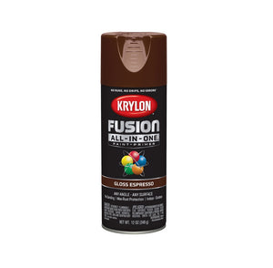 Krylon K02707007 Fusion All-In-One Paint + Primer Spray Paint, Espresso, 12 Oz