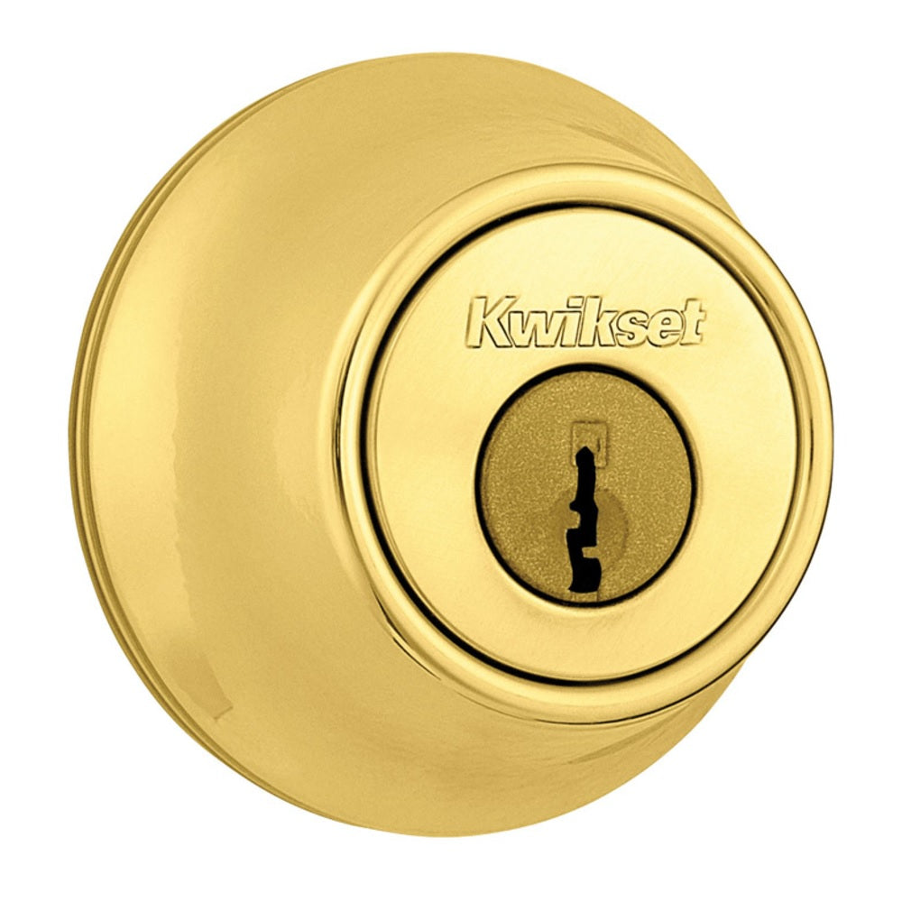 Kwikset 665 3 RCAL RCS K3 V1 Double Cylinder Deadbolt, Polished Brass