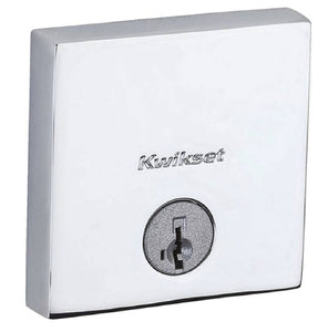 Kwikset 258SQT 26 Single-Cylinder Deadbolt, Zinc, Polished Chrome