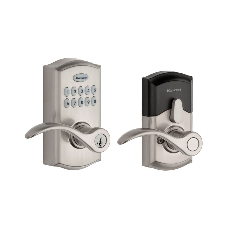 Kwikset 99550-002 SmartCode 955 Electronic Touch Pad Entry Lever, Satin Nickel