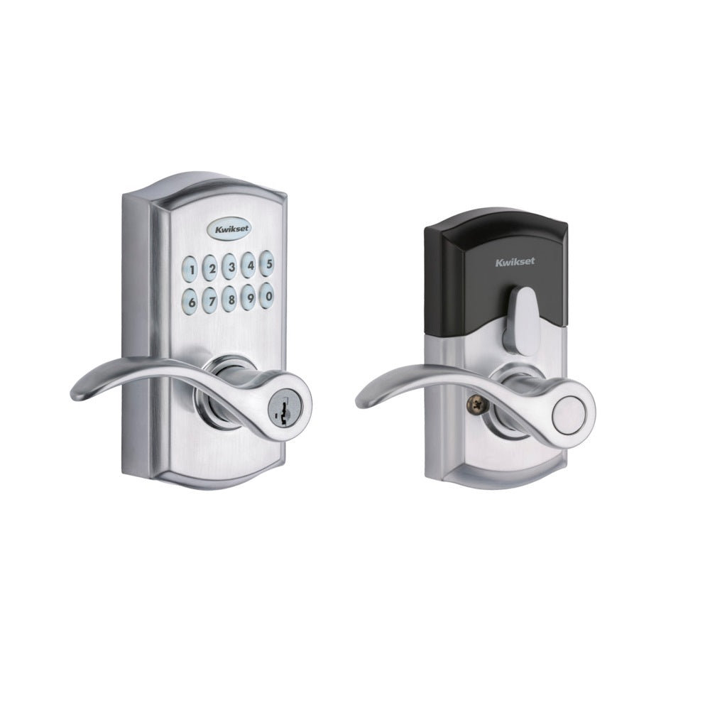 Kwikset 99550-001 SmartCode 955 Electronic Touch Pad Entry Lever, Satin Chrome