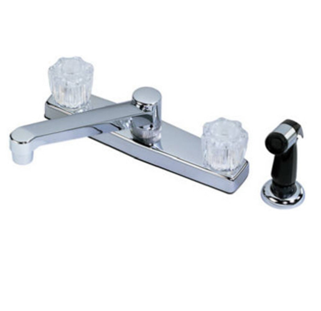 LDR 012 3405CP - CG Double Handle Kitchen Faucet With Spray, Chrome