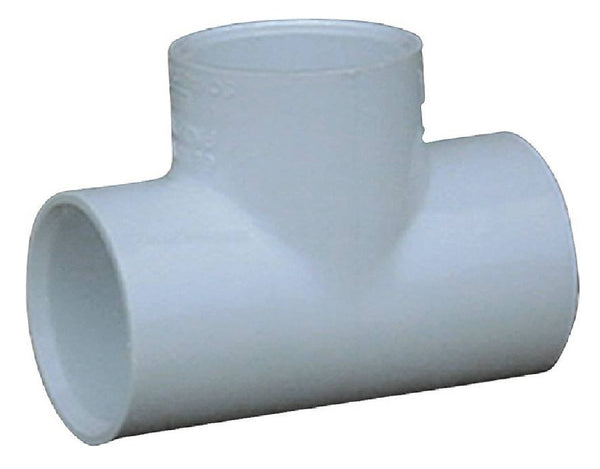 Lasco 401007CPRMC PVC Pipe Tee Connection, White, 3/4 Inch