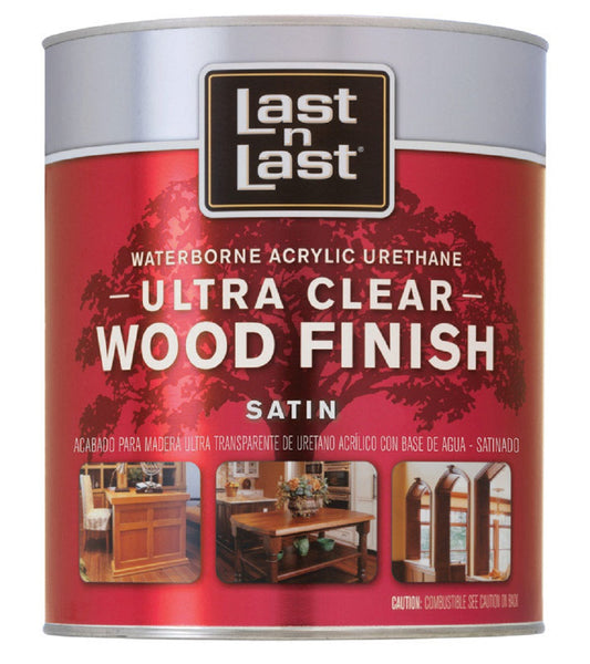 Last N Last 13104 Ultra Clear Waterborne Wood Finish, 1 Qt, Satin