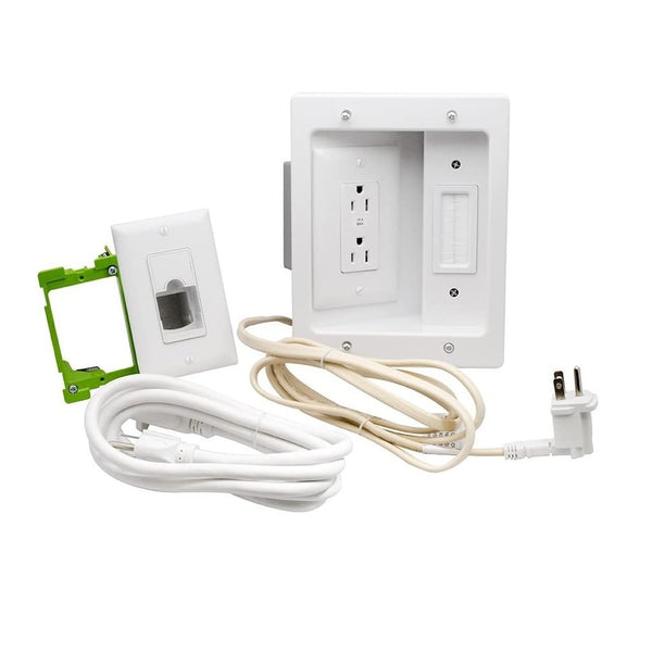 Legrand CPT306WV1 In-Wall TV Power and Cable Management Kit, White