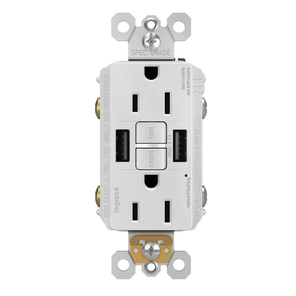 Legrand 1597TRUSBAAWC4 Radiant Tamper-Resistant Self-Test GFCI Outlet, 15 Amp