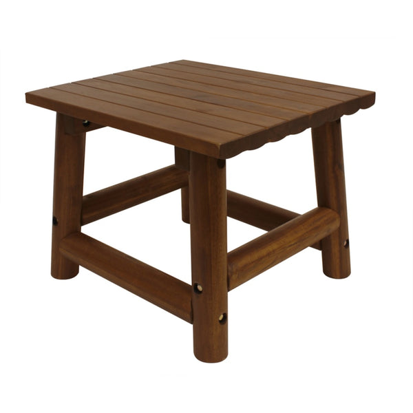 Leigh Country TX36010 Amber-Log Rectangular End Table, Brown