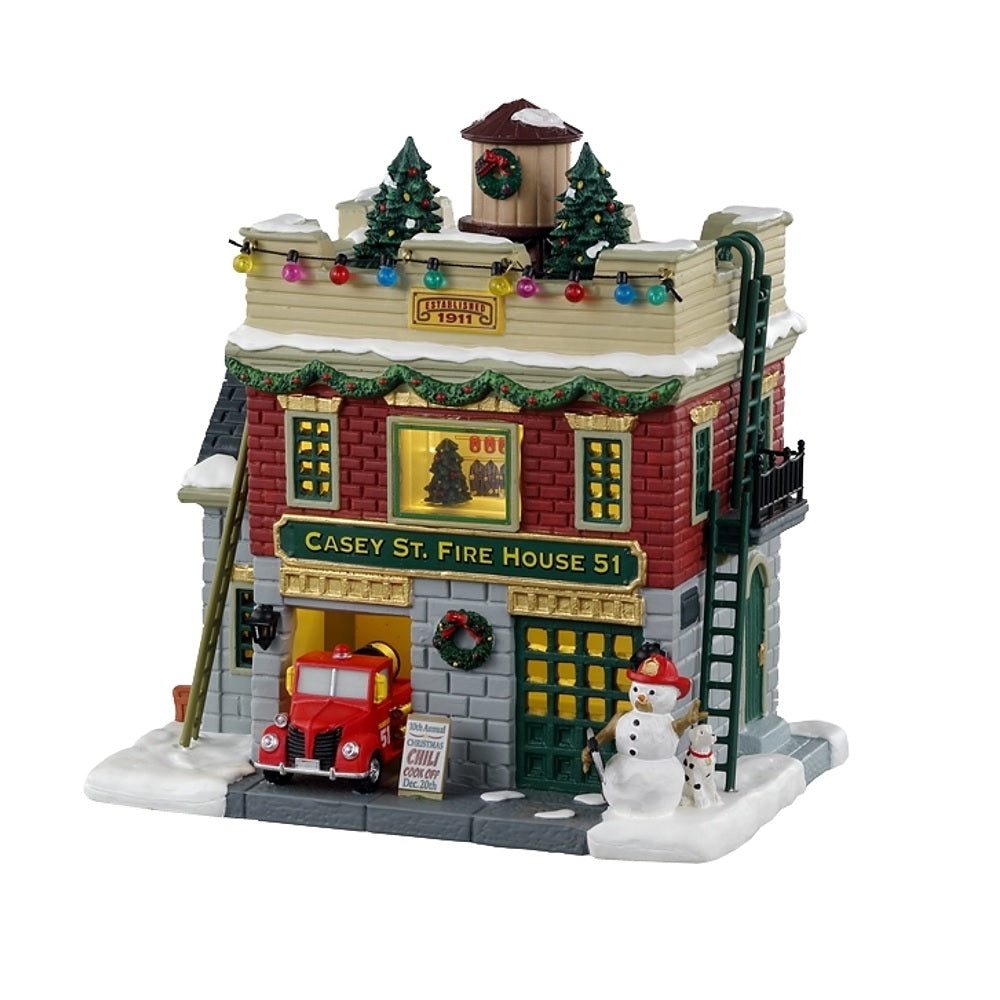 Lemax 35044 Casey St. Firehouse 51 Christmas Village, Porcelain