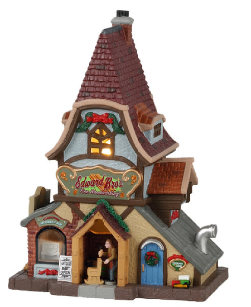 Lemax 15772 Christmas Edward Bros Fine Woodworking Figurine, Porcelain