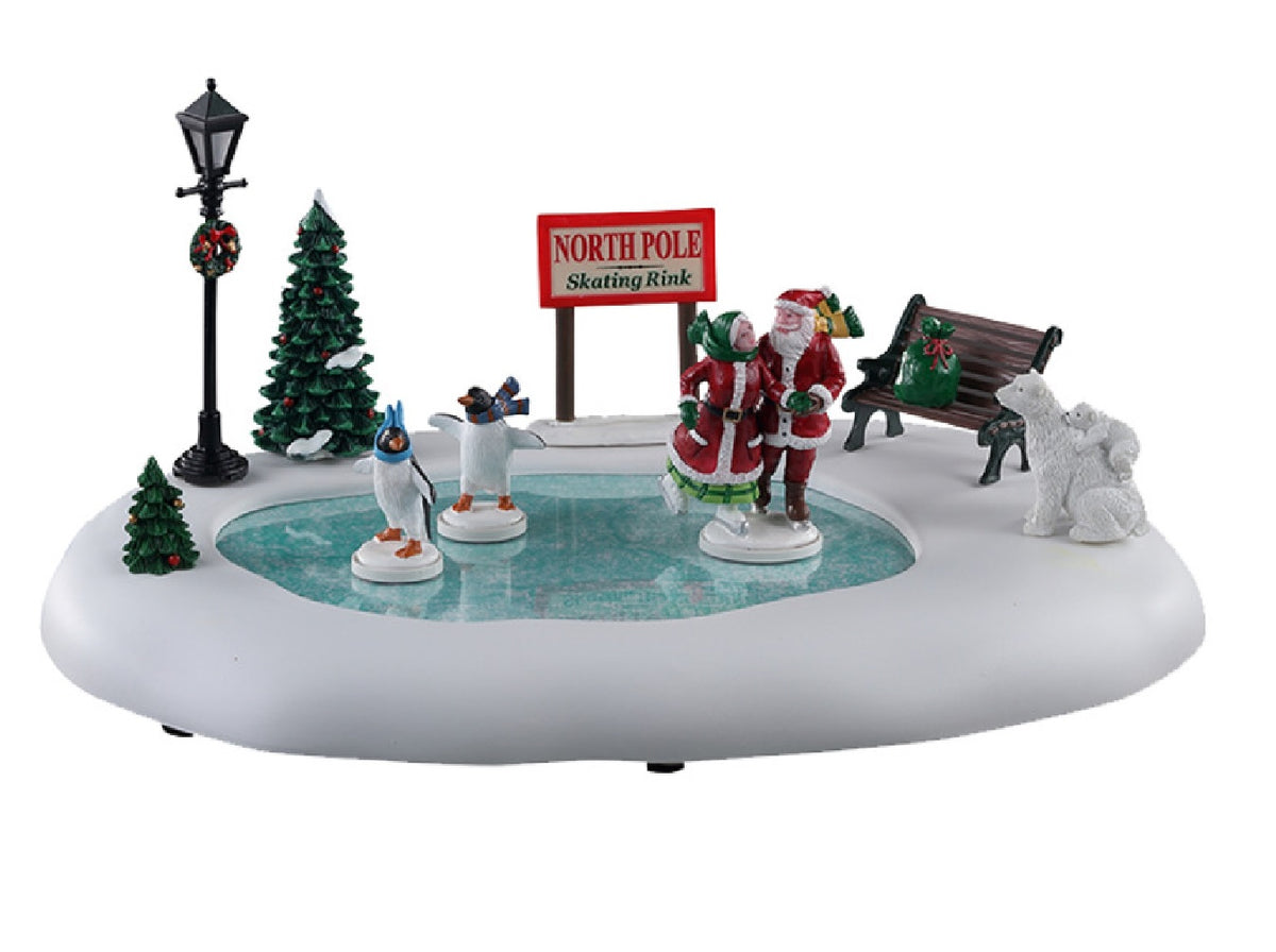 Lemax 14837 Christmas North Pole Skating Rink Figurine, Plastic