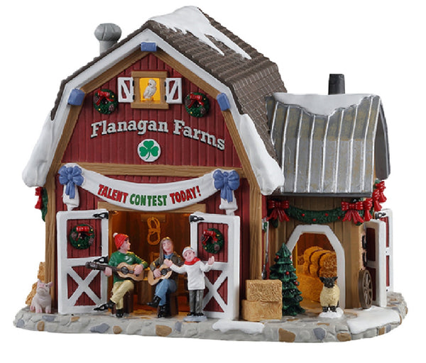 Lemax 15757 Christmas Talent Contest Flanagans Barn Figurine, Porcelain