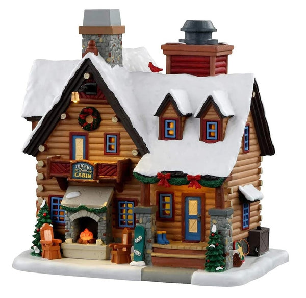 Lemax 05698 Christmas Thicket Falls Cabin Figurine, Polyresin