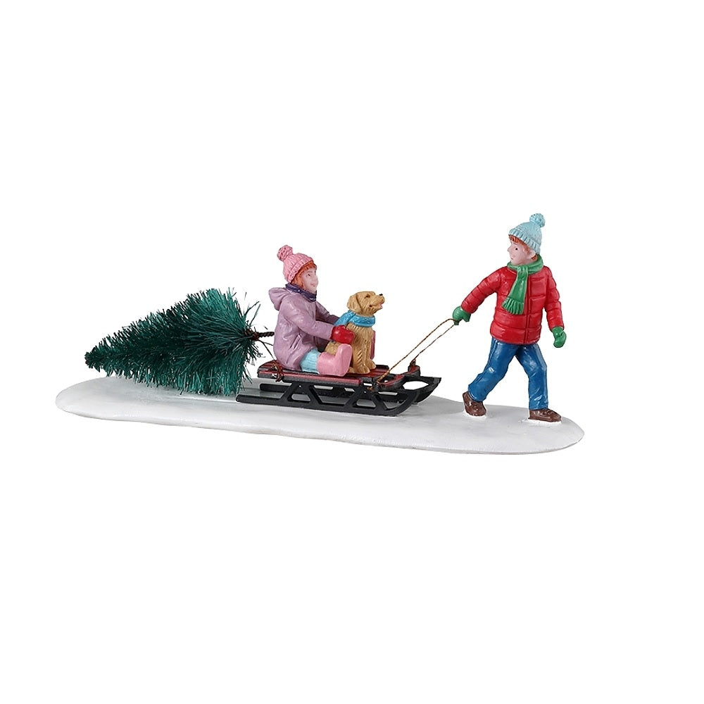 Lemax 33628 Christmas Village Bringing Home Our Tree, Resin