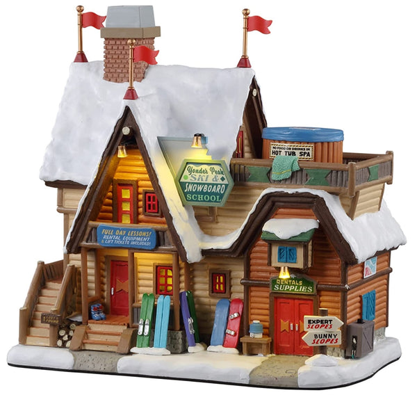 Lemax 15743 Christmas Yonder Peak Ski-Snowboard School Figurine, Polyresin