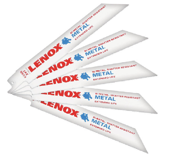 Lenox 20568624R Metal Cutting Reciprocating Saw Blades, 24 TPI, 6", 5-Pack