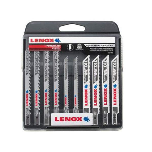Lenox 1994459 U-Shank General Purpose Jig Saw Blade Kit with Hard Case, 10-Piece