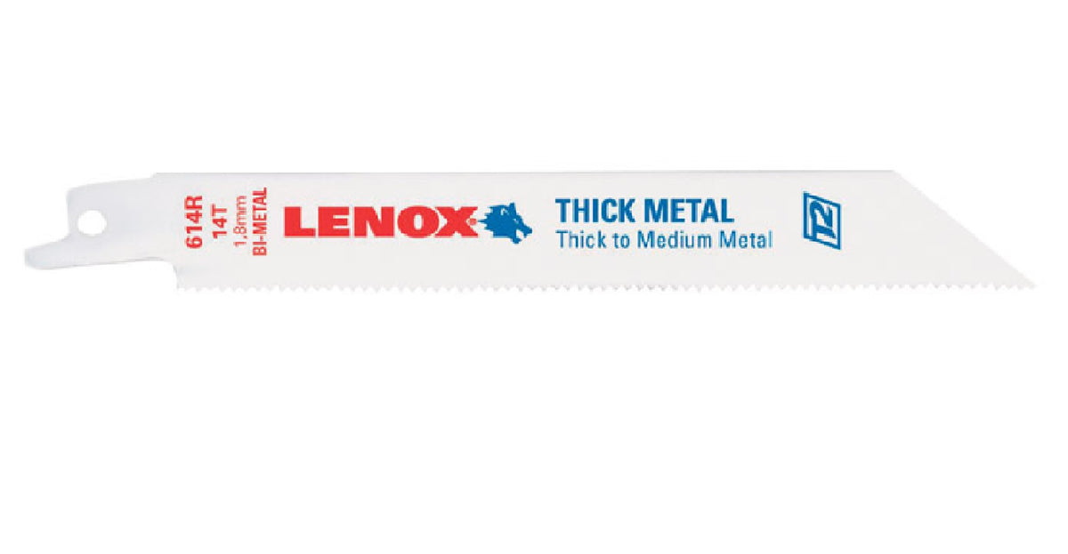 Lenox® 20565S614R Metal Cutting Reciprocating Saw Blade, 14 TPI, 6"