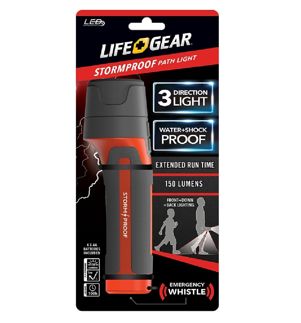 Life Gear BA38-60634-RED Storm Proof Pathlight, 150 Lumens