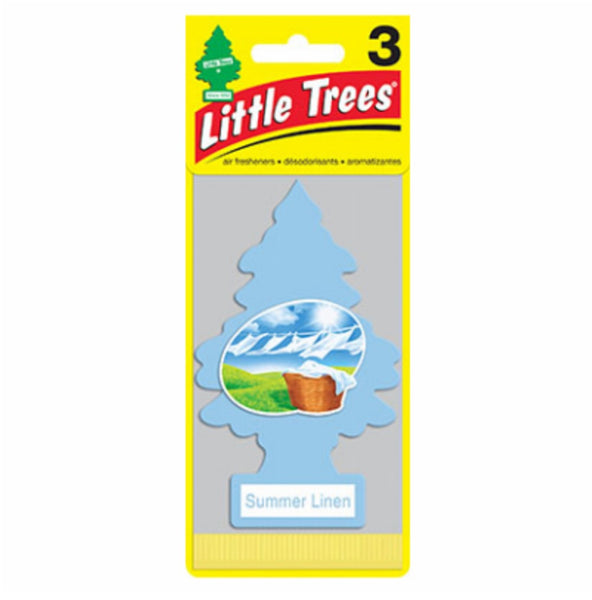 Little Trees U3S-32074 Summer Linen Air Freshener, 3 Pack