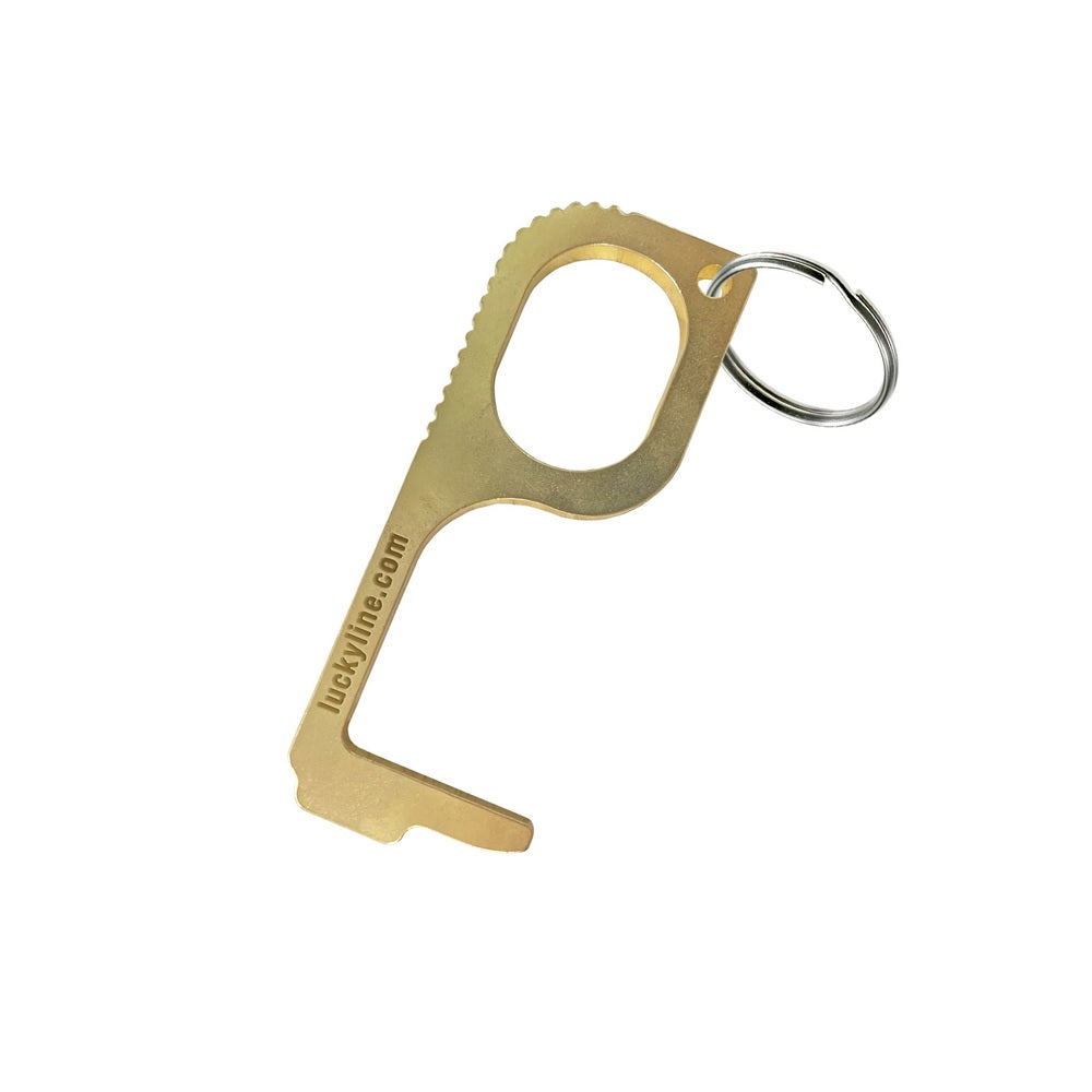 Lucky Line 48201 Touchless Tool Keychain, Brass