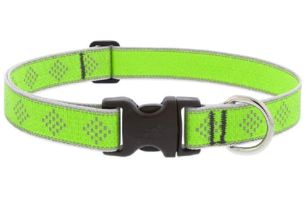 Lupine Pet 48153 Green-Diamond Reflective Adjustable Dog Collar